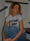 "Not your baby" baby tee - grå