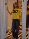 "Brasilien flag" baby tee - gul