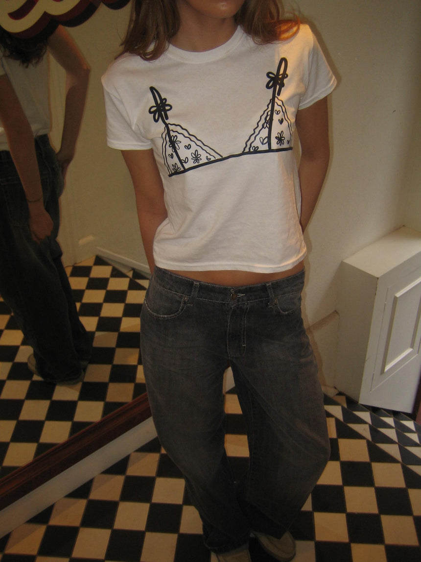 "Bralette" baby tee - hvid