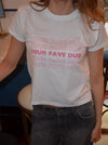 "Your fave duo" baby tee - hvid
