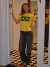 "Brasilien flag" baby tee - gul