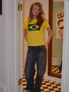 "Brasilien flag" baby tee - gul