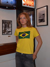 "Brasilien flag" baby tee - gul