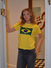"Brasilien flag" baby tee - gul