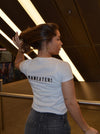 "Maneater!" baby tee - hvid