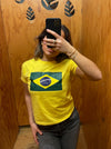 "Brasilien flag" baby tee - gul