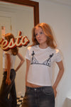 "Bralette" baby tee - hvid