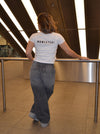 "Maneater!" baby tee - hvid