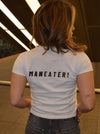 "Maneater!" baby tee - hvid