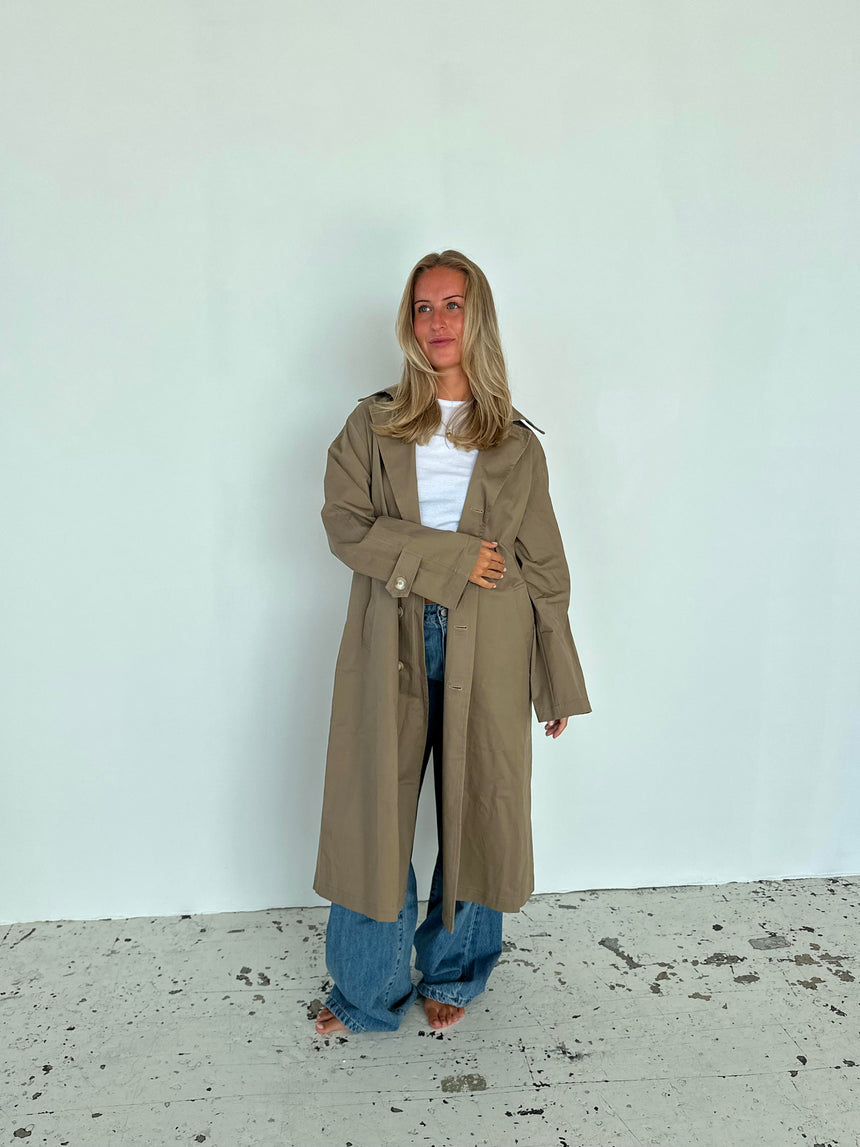Josefine oversized trench coat - Mørk beige