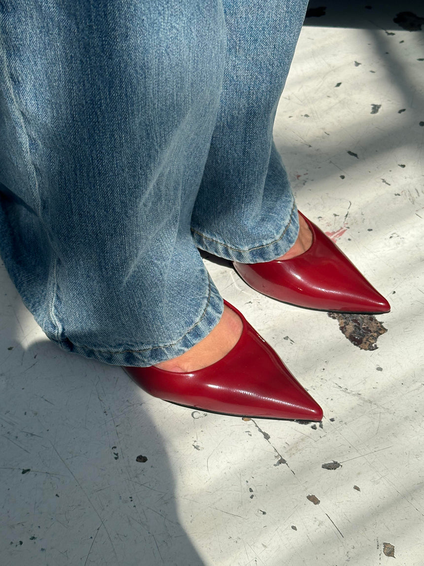 Mirina slingback hæle - Vinrød (bordeaux)