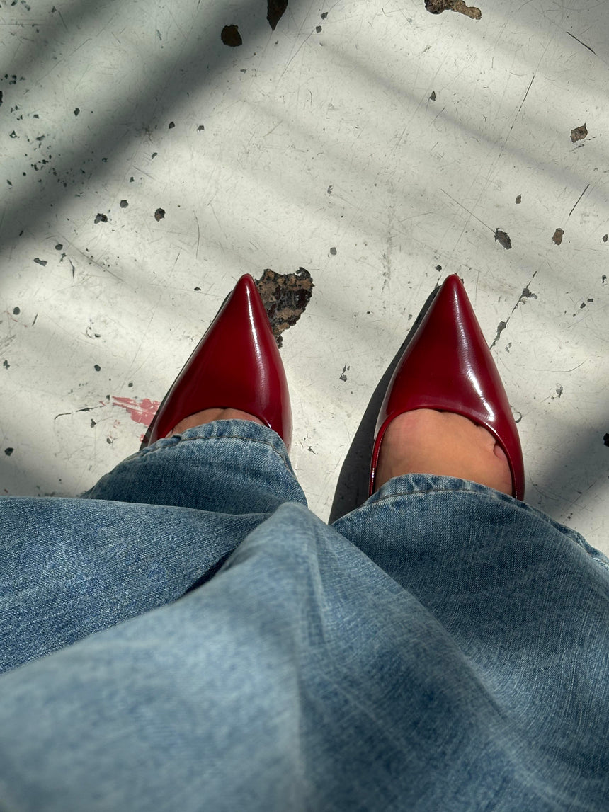 Mirina slingback hæle - Vinrød (bordeaux)