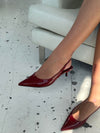Mirina slingback hæle - Vinrød (bordeaux)