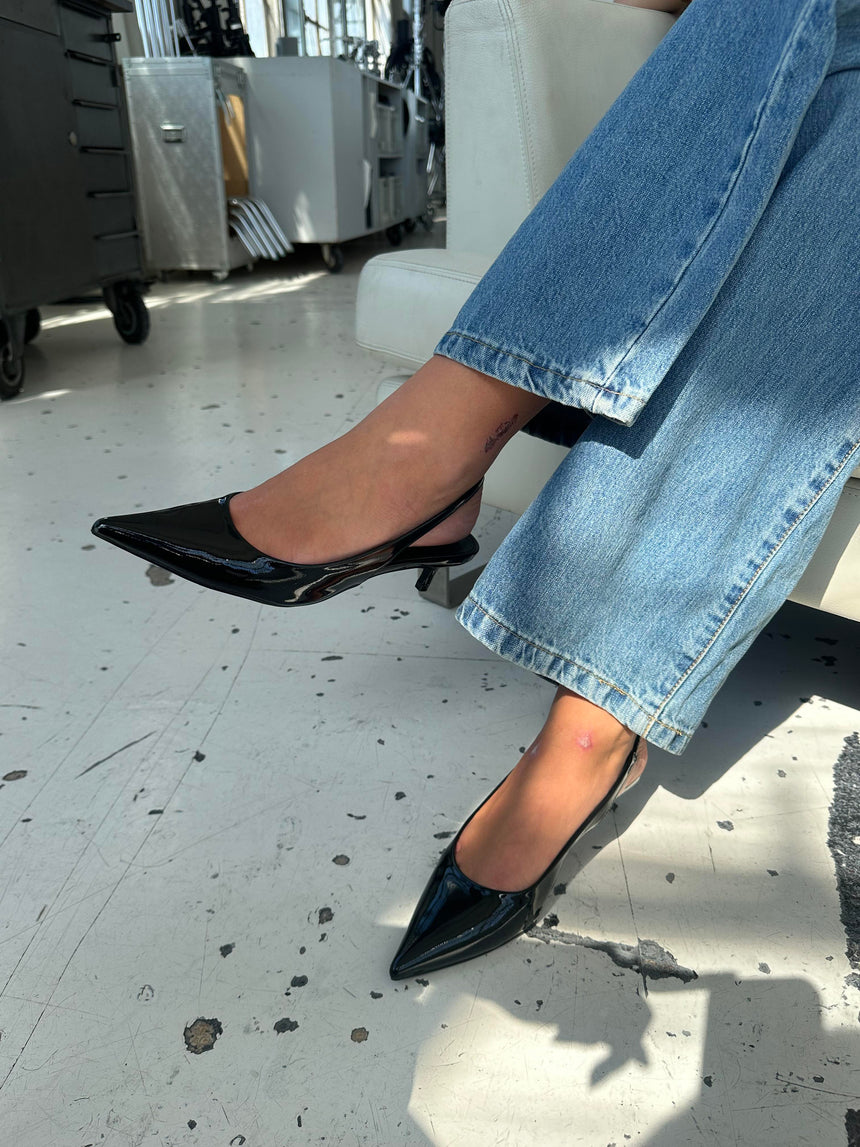 Mirina slingback hæle - Sort