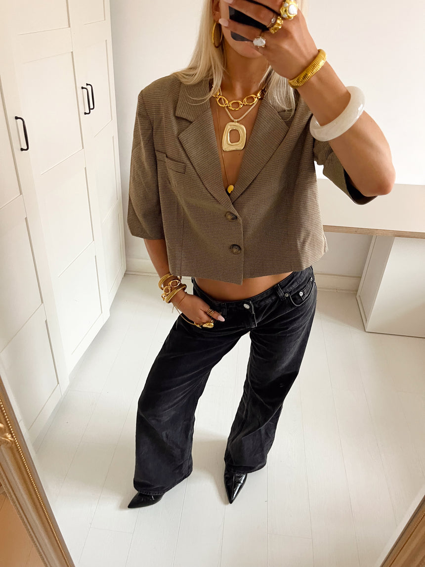 Juliane ternet  cropped blazer - Grøn