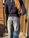 Alaia lavtaljet jeans med lyn detalje - Lys denim