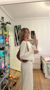 Mathilde Ravn broderet bluse - Hvid