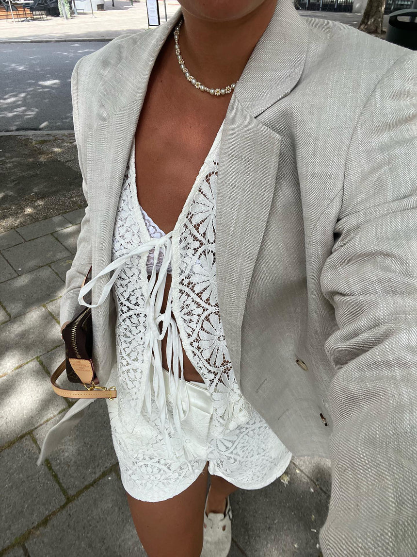 Angelina blonde bluse - Hvid