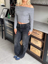 Sage baggy jeans - Mørke grå denim