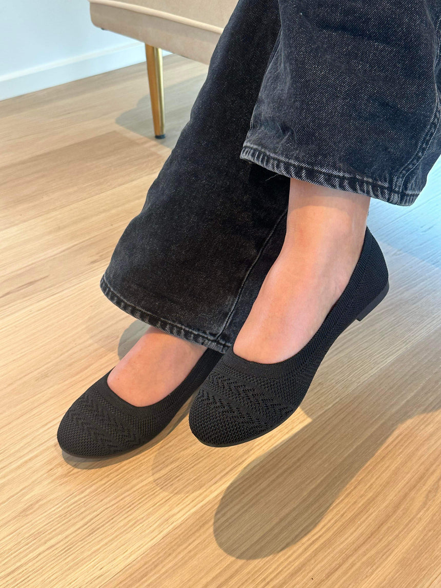 Dhaka ballerina sko i flet - Sort