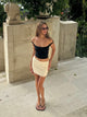 Bella mini nederdel med pallietter - Off white