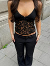 Lovre blonde top - Sort
