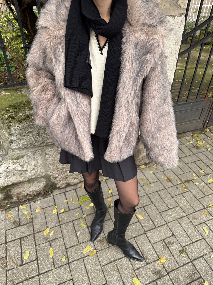 Tilla pelsjakke - Beige