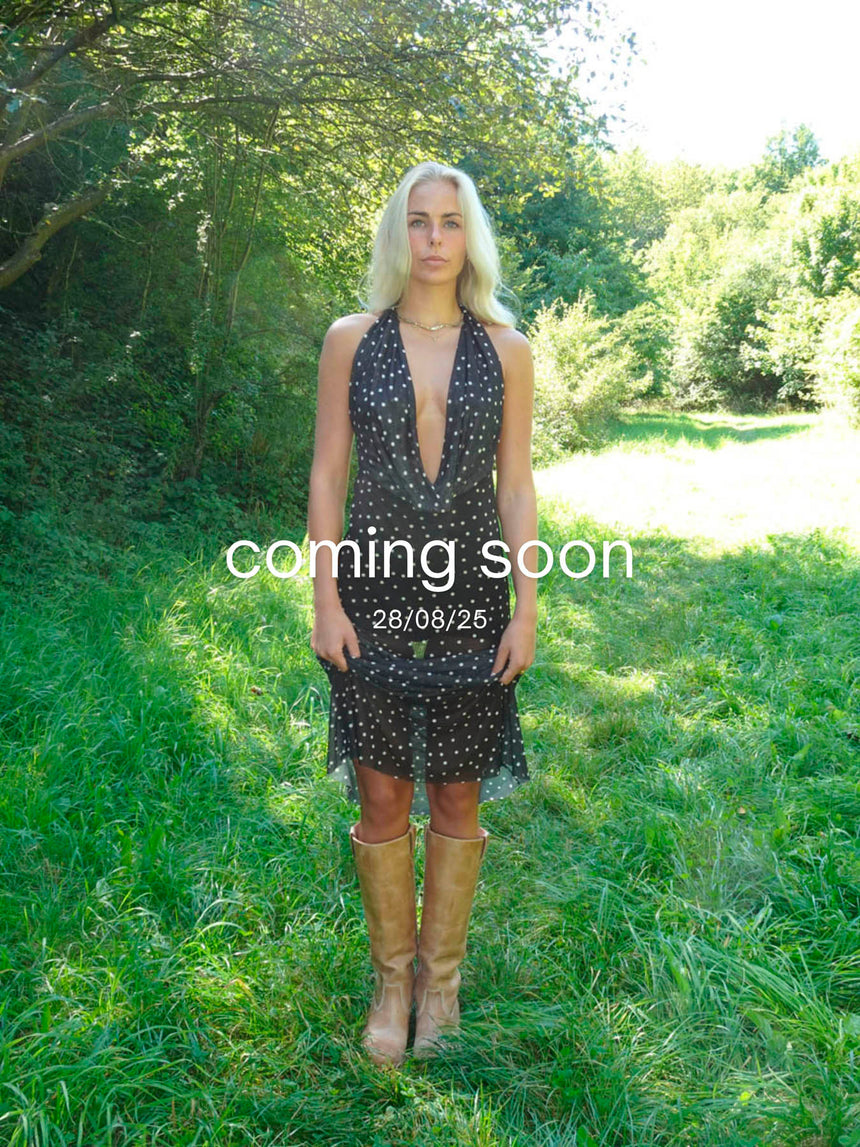 Lilli maxi kjole med polka prikker - Sort