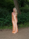 Fenya satin kjole - Koral orange