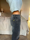 Alaia lavtaljede jeans med lyn detalje - Grå denim
