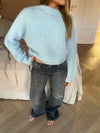 Alaia lavtaljede jeans med lyn detalje - Grå denim