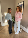 Alaia lavtaljede jeans med lyn detalje - Hvid denim