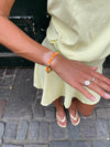 Armbånd med striber - Orange/guld