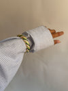 Armbånd med striber -  Grøn/hvid/guld