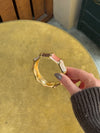 Armbånd med striber - Koral/brun/guld/off white
