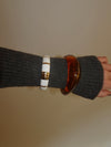 Armbånd med striber - hvid/guld