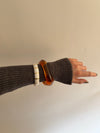 Armbånd med striber - hvid/guld