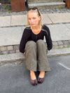 Ronia split toe ballerina - Mørkebrun