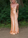 Fenya satin kjole - Koral orange