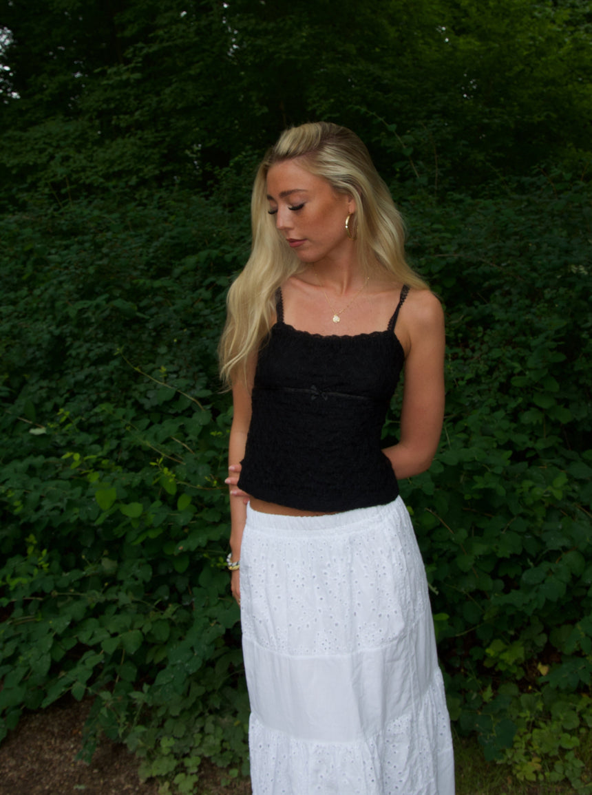 Bente blonde top - Sort