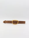 Heritage bælte i imiteret ruskind - Brun/guld