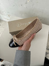 Cetinje ballerina sko med skøjfe - Beige