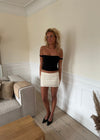 Bella mini nederdel med pallietter - Off white