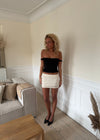 Bella mini nederdel med pallietter - Off white
