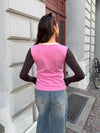 Ranaya bluse - Lyserød/brun/beige