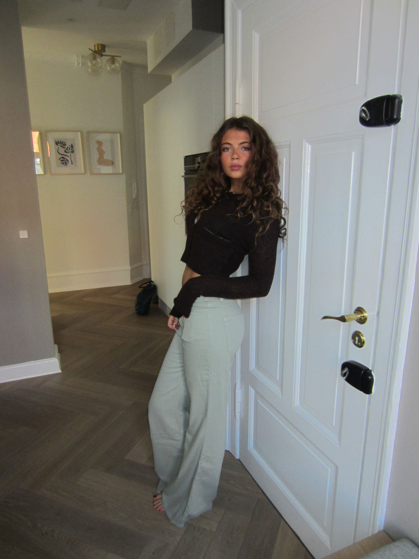 Tanya bootcut fløjlsbukser - Lys kaki