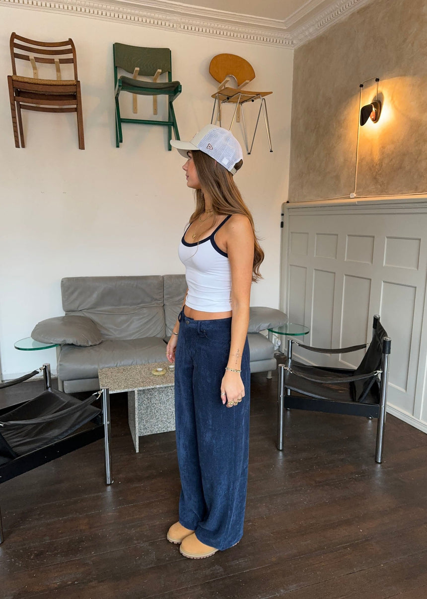 Christina fløjlsbukser - Navy