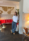 Eden bukser med striber - Navy/hvid