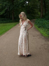 Marielle kjole med blomster - Beige