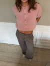 Olivia kortærmet mohair cardigan - Lyserød